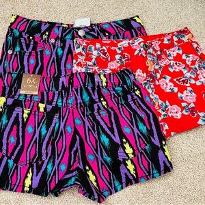 Vibrant Patterned Girl’s 6-6x Shorts